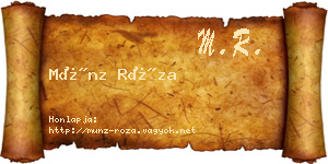 Münz Róza névjegykártya